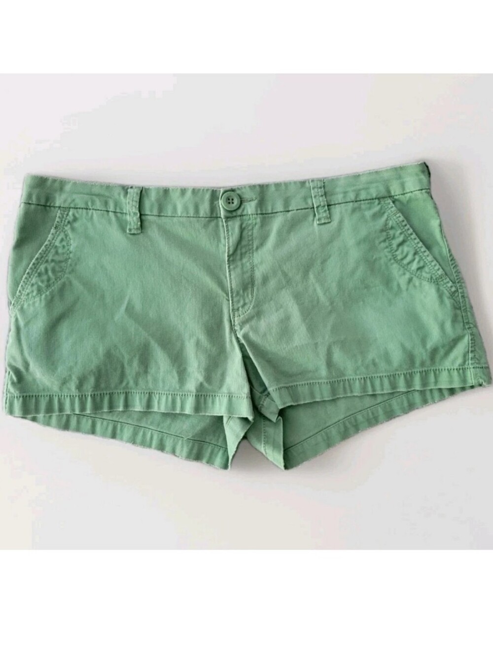 Vintage Y2k Arizona Jeans Sage Green Corduroy Shortie Shorts Chino Low Rise 11